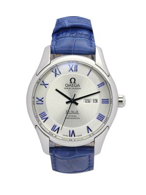 Omega De Ville Hour Vision blue leather