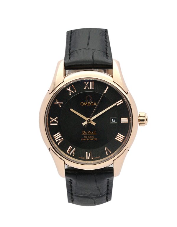 Omega De Ville Hour Vision black leather