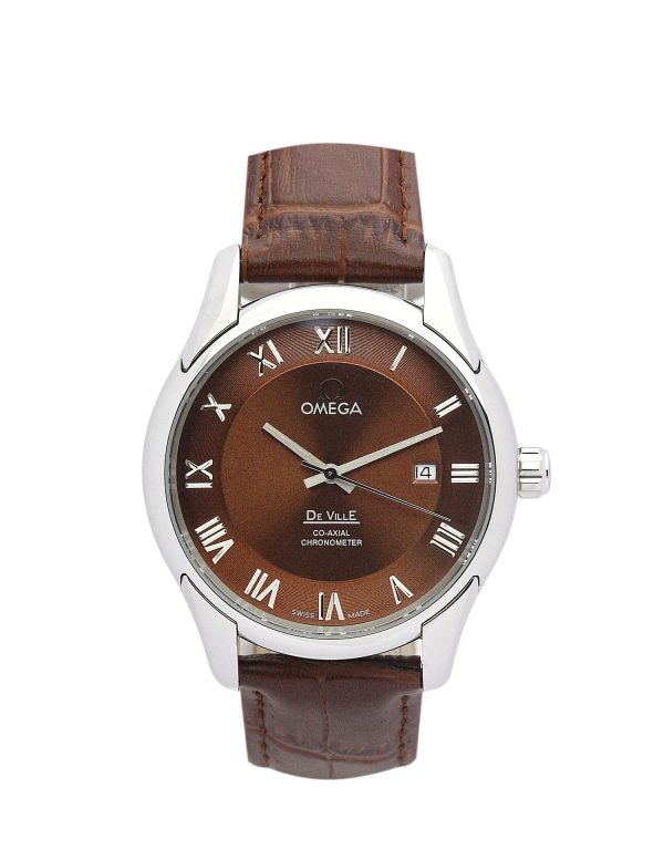 Omega De Ville Hour Vision brown leather