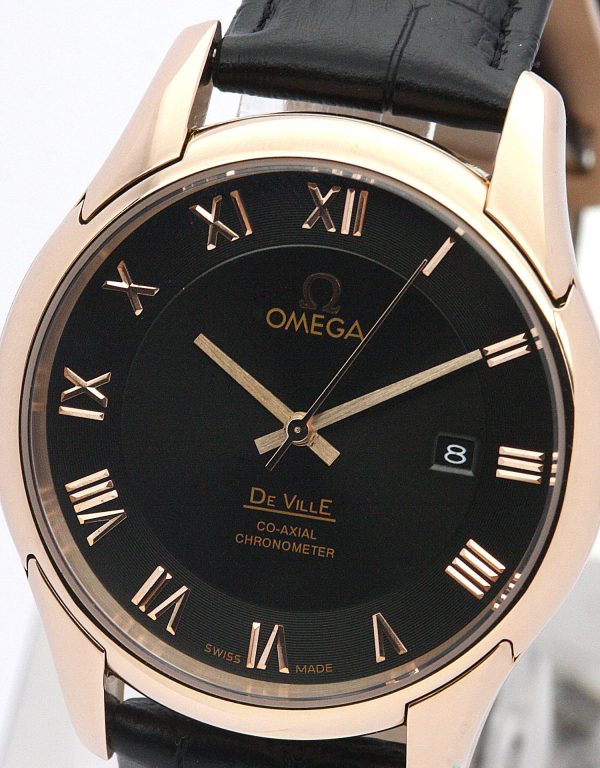 Omega De Ville Hour Vision black leather
