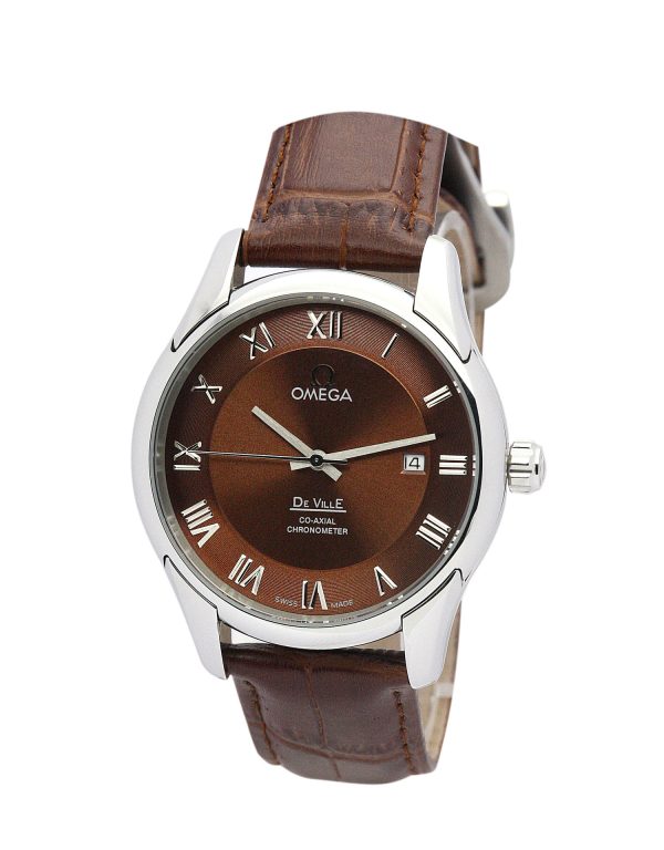 Omega De Ville Hour Vision brown leather