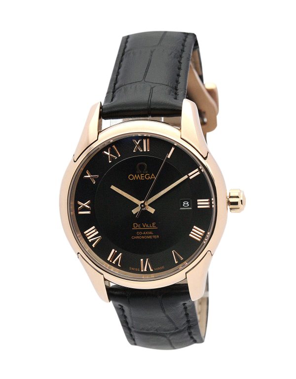 Omega De Ville Hour Vision black leather