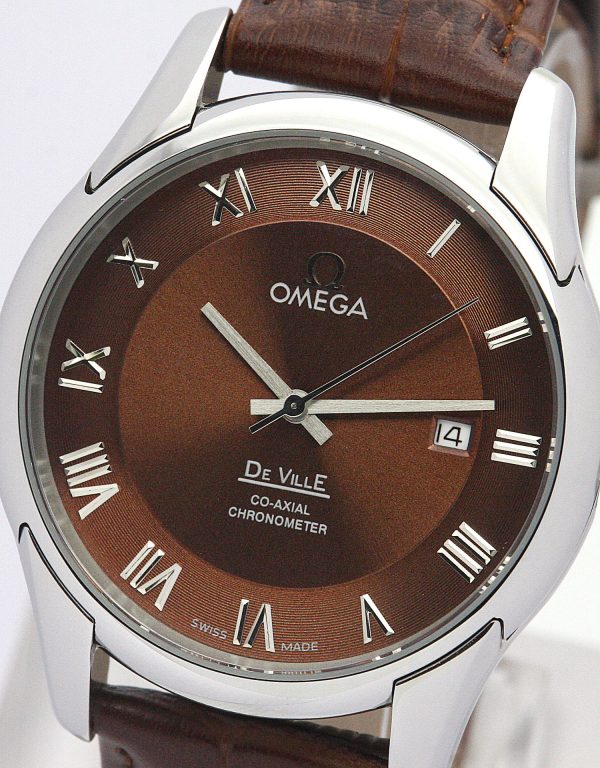 Omega De Ville Hour Vision brown leather